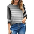 thumbnail image 2 of LiMoi Summer Tops with Sleeves Women's Tops 3/4 Sleeve Print Oversized Tops for Women Trendy Plus Size Color Block Tops for Women 3x my orders, 2 of 5