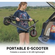 Electric Scooter for Adults with Dual Suspension System - 10 Solid Tires, 500W Brushless Motor, 11-22 Mph, 23 Miles Long Range, Double Braking Folding Fast E-Scooter, App Control