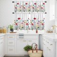 thumbnail image 3 of Spring Floral Kitchen Curtains Valances and Tiers Set of 3 Watercolor Colorful Flowers Wildflower Green Leaf Tier Curtains and Valance with Rod Pocket for Small Windows, 27.5"x24", 3 of 9