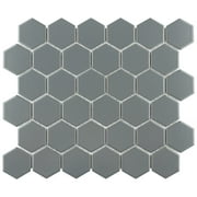 SomerTile Metro 2 in. Hex 10-7/8 in. x 12-5/8 in. x 6 mm Matte Grey Porcelain Mosaic Tile (9.74. sq. ft. / case)