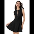 thumbnail image 1 of Vestido Mini Sin Mangas de Corte A para Mujer, de Verano, con Lazo, para Fiesta en Club, con Cremallera Corta Negro S, 1 of 7
