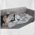 thumbnail image 5 of Deer Soft Flannel Fleece Throw Blanket, Pattern of Deer Portrait Silhouette in a Geometric Concept, Cozy Plush for Indoor and Outdoor Use, 50" x 60", Blue Grey Pale Rose, by Ambesonne, 5 of 5