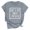 Gray, variant on Valentine's Day Womens Tops Letter Printing Short Sleeve Top Short Sleeve Round Neck Shirt