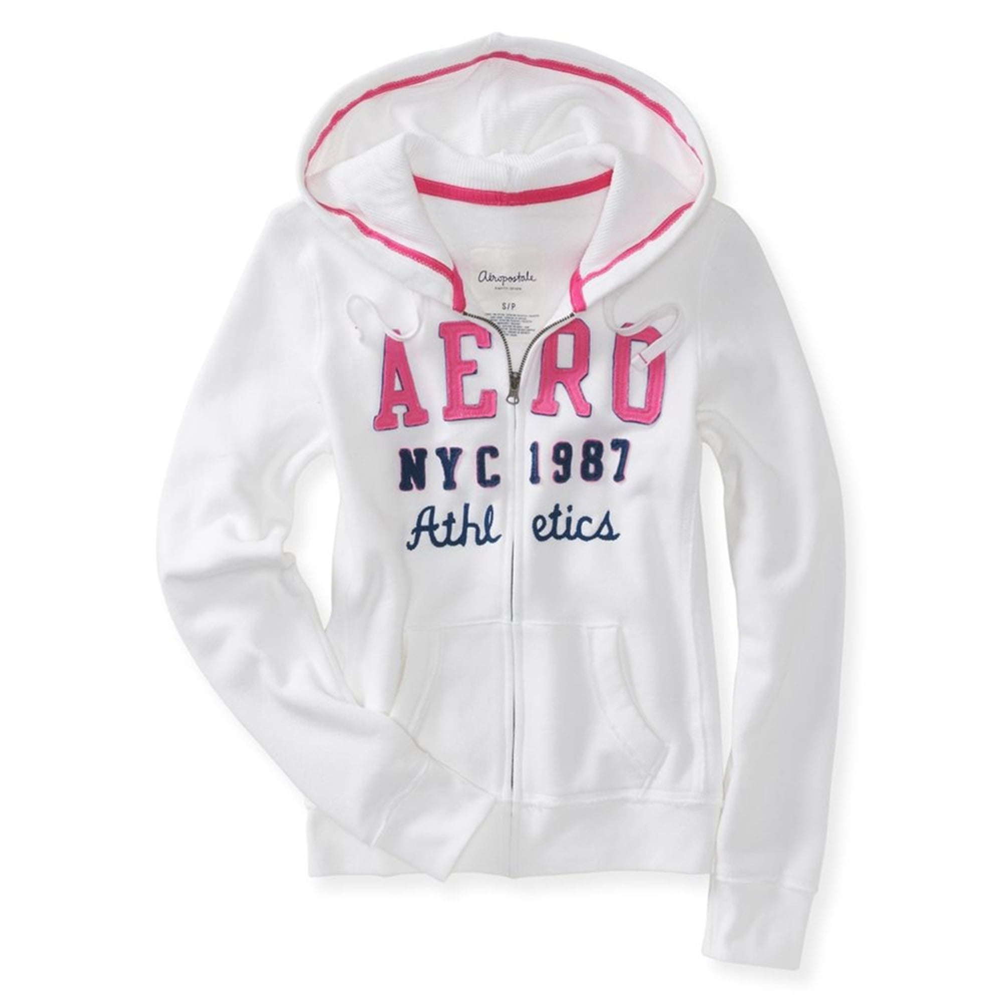 Aeropostale Sudadera con capucha y cremallera completa para