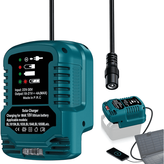 Solar Charger Adapter for Bosch 18V PBA PST PSB PSR Battery,Portable,Outdoor Work,Camping