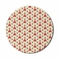 thumbnail image 1 of Geometric Mouse Pad for Computers, Illustration of Symmetrical Grid with Triangles in Warm Soft Colors, Round Non-Slip Thick Rubber Modern Mousepad, 8" Round, Ivory and Dark Coral, by Ambesonne, 1 of 2