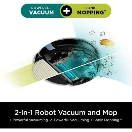 Shark - AI Ultra 2-in-1 Robot Vacuum & Mop with Sonic Mopping, Matrix Clean, Home Mapping, WiFi Connected - Black
