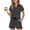 Black, variant on Striped Short Sets Women 2 Piece Outfits Lapel V Neck Tops and Drawstring Shorts Lounge Set Comfy Loose Sleepwear Outfit with Pockets Black S