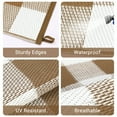 thumbnail image 6 of Gavee 8'x10' Plaid Outdoor Rug, Waterproof Reversible Patio Area Rug Indoor Outdoor Carpet, Plastic Farmhouse Geometric Carpet for RV Camping Deck Balcony, Brown and White, 6 of 9
