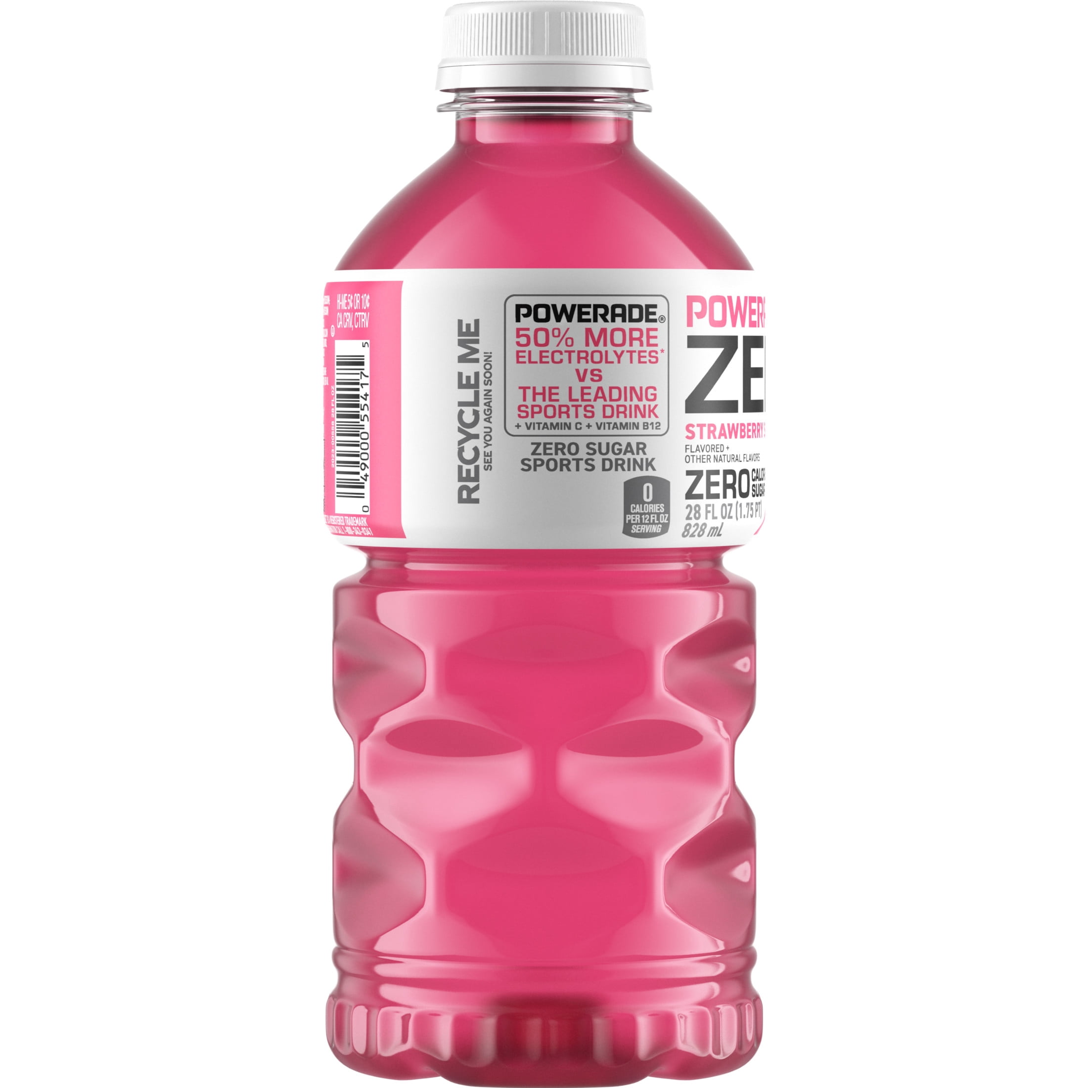 POWERADE Zero Sugar Strawberry Smash Electrolyte Sports Drink Bottle, 28 fl oz
