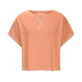 thumbnail image 6 of Lcziwo Short Sleeve Tops for Women Open Back Y2K Slouchy Cropped Tees Backless Athletic Running Gym Shirts 2026 Orange,S, 6 of 7