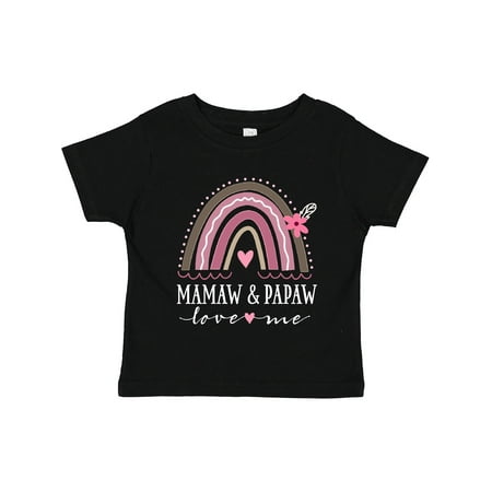 

Inktastic Mamaw and Papaw Love Me Rainbow Gift Toddler Toddler Girl T-Shirt