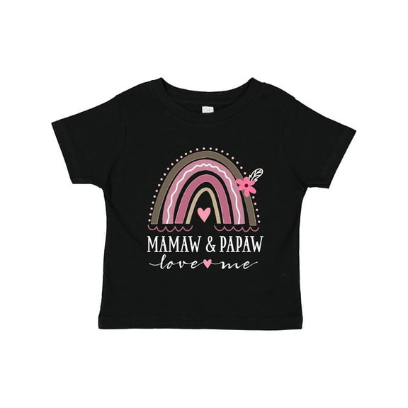 Inktastic Mamaw and Papaw Love Me Rainbow Girls Toddler T-Shirt