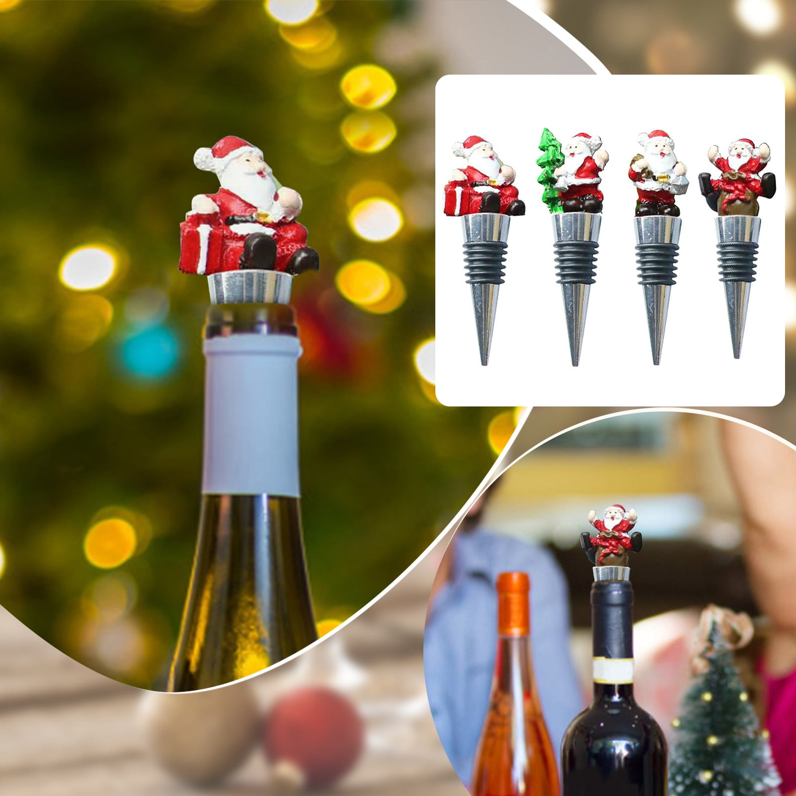 2 Packs Christmas Wine Bottle Stopper Reindeer Shaped Wedding Parties Bar= Gift 