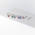 thumbnail image 1 of Pendientes pequeños de plata de ley S925 con forma de garra y diamante de colores, con un solo diamante, con agujeros para las orejas, sencillos y combinables para mujer G6535, 1 of 5