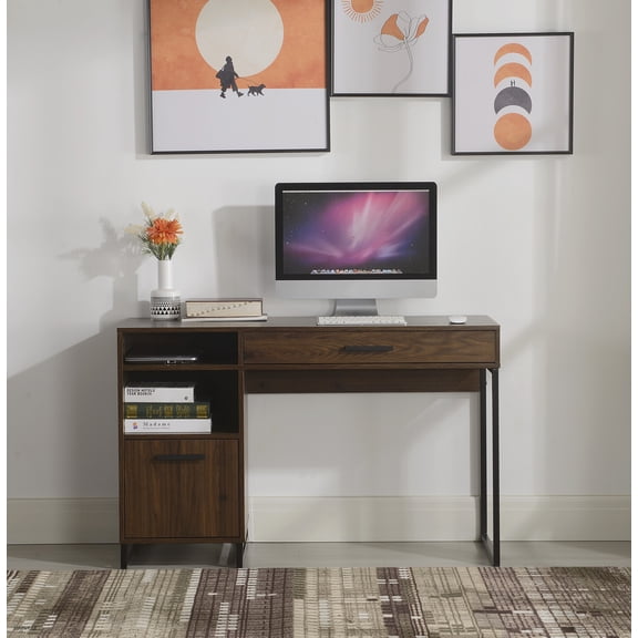 MS WD MTL DESK WALNU
