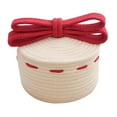 thumbnail image 2 of deevoka Christmas Basket Cotton Rope Basket Cosmetics Bin Multipurpose Bow Basket Woven Basket for Dorm Cafe Dressing Room Restaurant, 2 of 9