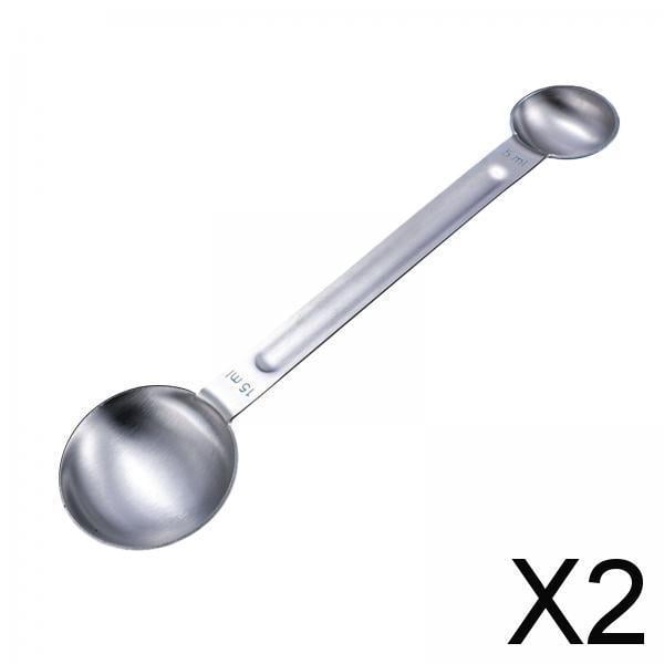 2 Cucharaditas Multiusos De Mango Largo Para Hacer Café Expreso, Té De Hojas Sueltas Argent 2 piezas