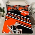 thumbnail image 2 of Erosebridal Football City Cincinnati Bed Sheets Set Queen Size,Ball Gamer Bedding Sets Queen Size,Teen Bedroom Decor,Ultra Soft,4 Pieces, 2 of 7