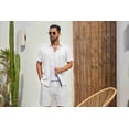 thumbnail image 3 of COOFANDY Mens Button Down Shirt Short Sleeve Casual Shirts Linen Textured Summer Beach Shirts, 3 of 6
