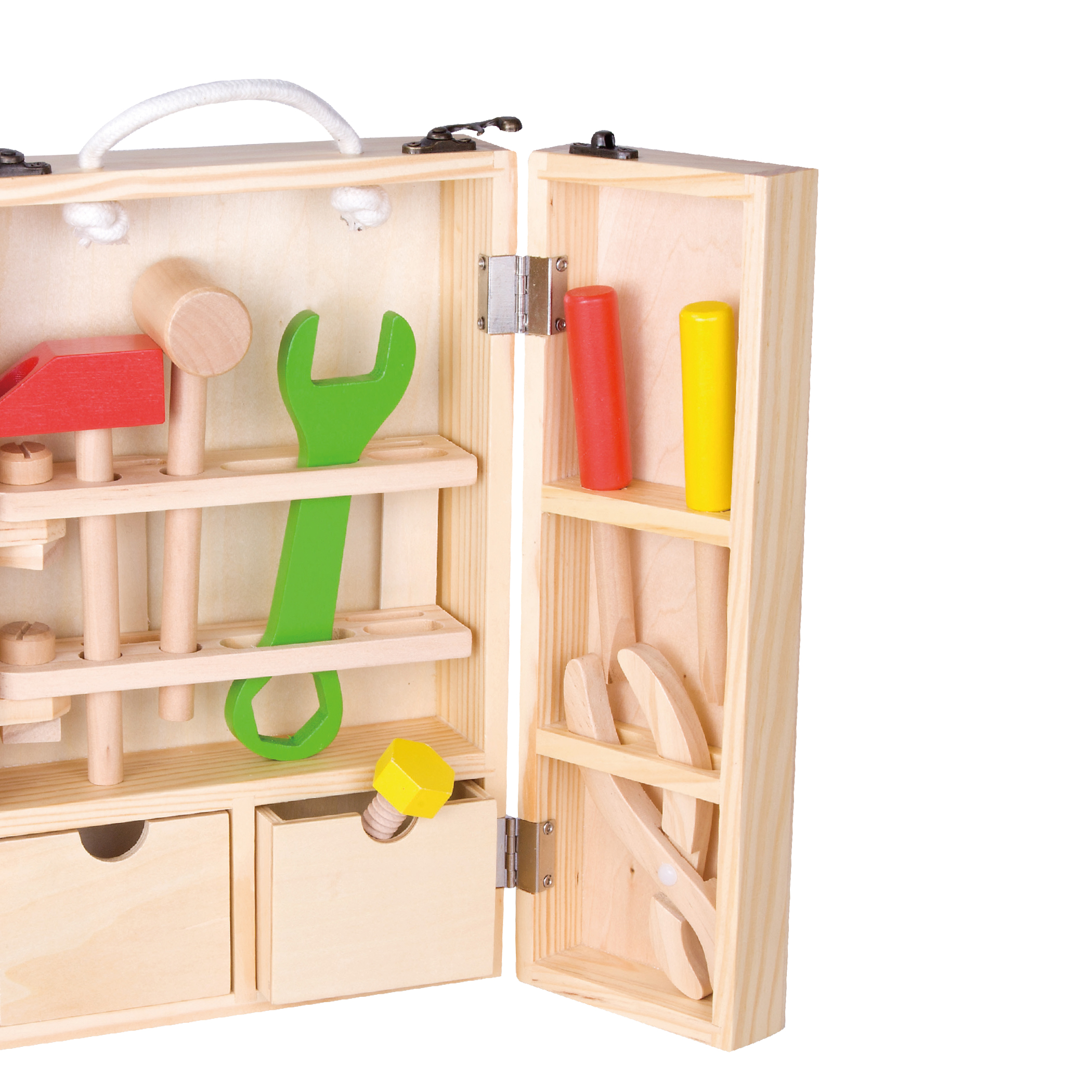 Classic World Children's Natural Wood Color Toy Carpenter Tool Set