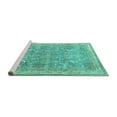 thumbnail image 2 of Ahgly Company Machine Washable Indoor Square Persian Turquoise Blue Traditional Area Rugs, 7' Square, 2 of 4