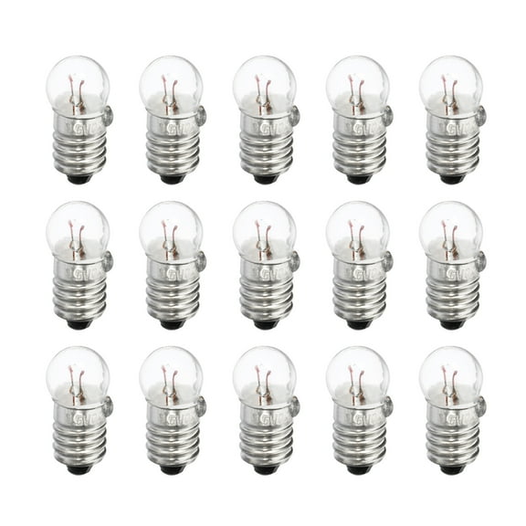 Uxcell E10 Warm Yellow Light 1.5V Mini Incandescent Bulbs with Box 15 Pcs