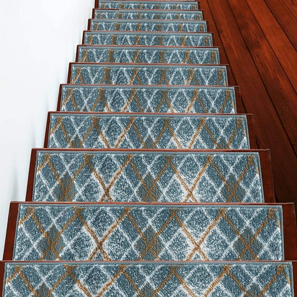 Tapis d'Escalier Contemporains, Confortables, Vibrants et Doux, 9'' x 28''