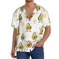 thumbnail image 3 of Wukai Lovely Avocado Men's Casual Short-Sleeve Button Down Shirt - Lightweight Summer Dress Shirt for Daily Wear-Small, 3 of 7