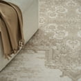 thumbnail image 5 of 4' Ivory Floral Power Loom Worn Faded Round Rug, 5 of 8
