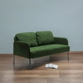 thumbnail image 7 of 2 Seater Sofa with Ottoman, Modern Fabric Loveseat Couch, Comfy Small Couches for Small Space Living Room, Bedroom, Office, Apartment, Green, 7 of 7