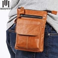 thumbnail image 6 of Outdoor Casual Mens Genuine Leather Waist Bag, Genuine Leather Multifunctional Zipper Messenger Bag, 6 of 11