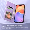 thumbnail image 3 of ULAK Case for iPhone 15 Pro Max Wallet, Kickstand Folio Flip Leather Phone Case with Cards Holder for Apple iPhone 15 Pro Max for Women Girls,Blue Flower, 3 of 9