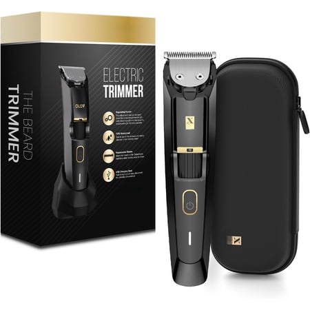 Men's Beard Trimmer - -in- Trimmer with Precision Dial - Facial Hair Groomer - Adjustable 20 Length Setting, USB Recharge Dock, Cordless Wet/Dry Clipper