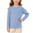thumbnail image 3 of Loopsun Kids Boys Girls Fall Tops 1-11Years Solid Long Sleeve Pullover Shirts, 3 of 5