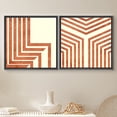 thumbnail image 2 of PixonSign Framed Wall Art Print Set Geometric Orange and Gold Maze Pattern Abstract Shapes Digital Art Modern Art Chic Colorful Multicolor Ultra for Living Room, Bedroom, Office - 24"x24"x2 Black, 2 of 5