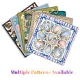 thumbnail image 6 of Mahjong Mat 31.5" x 31.5" Oyster Watercolor Floral Gingham Seashells Birds Pink Blue Stripe Non-Slip Noise Reduction American Mahjong Tiles Table Cover for Dominoes Poker Card Board Games Gift, 6 of 6