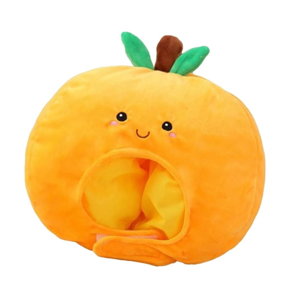 Plush Fruit Headgear Hat Decor Hat Orange Headgear Hat Photo Props Cartoon Headgear Gifts Dress up Cosplay up Full Headgear Cap Adult