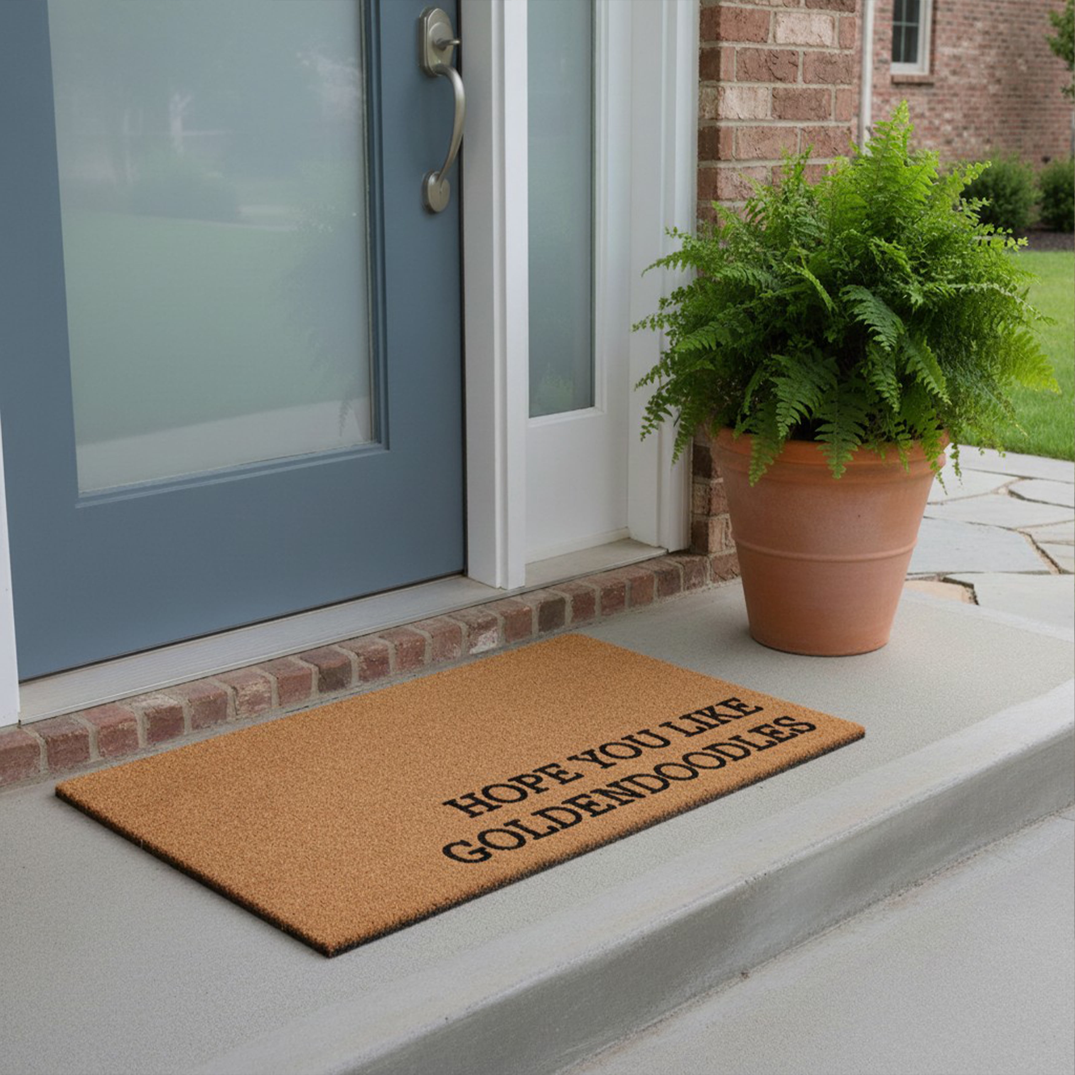 Hope You Like Goldendoodles Non Slip Vinyl Backing, Front Doormat, Entryway Doormat, 17x29