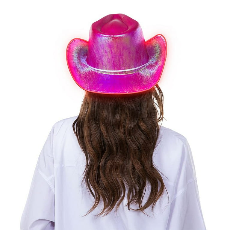 Waroomhouse Holographic Rave Hat Cowgirl Men s Cowboy Hats Costume