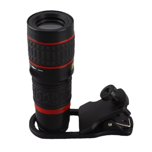 M Buder Lente Teleobjetivo de 20X con Zoom de Enfoque Largo y Clip para Teléfono Inteligente y Tableta PC Color Negro Ideal para Fotografía Móvil y Observación de Aves (18 cm / 7 pulgadas)
