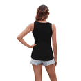 thumbnail image 2 of Women'S Round Neck Ribbed Slim Fit Vest Black S, 2 of 9