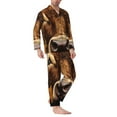thumbnail image 2 of Lsque Sunflower Butterfly Cow Pattern Long Sleeve Pajama Set for Men - Soft 2-Piece Sleepwear and Loungewear Set with Pockets, Comfy Nightwear-X-Large, 2 of 7