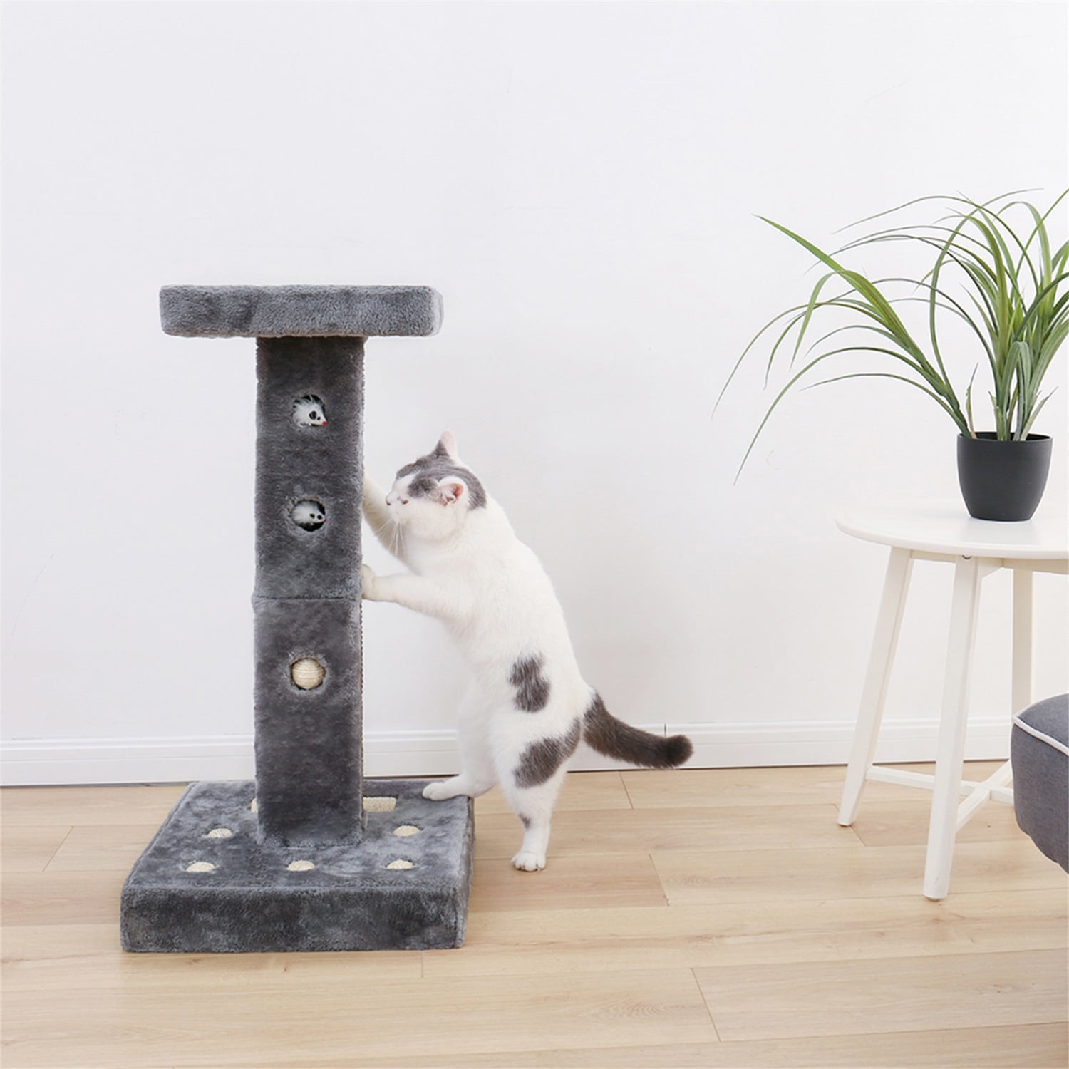 Pefilos 33" Cat Scratching Post for Large Cats with Bed Tall Cat Scratching Post for Furniture Covered with Natural Sisal Rope Square Cat Tower for Indoor Cats, Gray Pefilos 33" Cat Scratching Post for Large Cats with Bed Tall Cat Scratching Post for Furniture Covered with Natural Sisal Rope Square Cat Tower for Indoor Cats, Gray