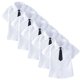 thumbnail image 1 of Odeerbi 2-15 Años Chicos Niñas Manga Corta Camisas de Vestido 5 Paquete de Algodón Uniforme Escolar Camisas Con Arco / Corbata, 1 of 9
