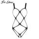 thumbnail image 2 of Hot Sexy Women One-piece Bodysuit Hollow Fishnet Lingerie Open Cups Crotchless Bodystockings See-through Stretchy NightwearOne Size Gong Bohan LED, 2 of 2