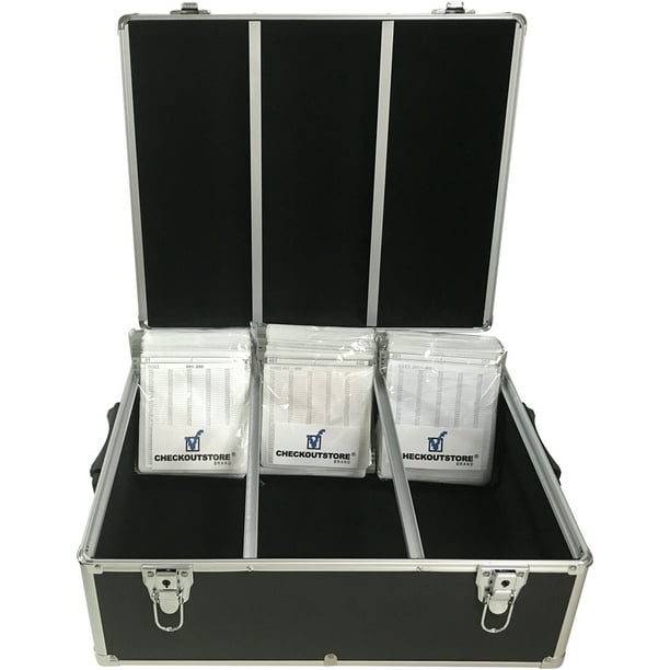 Checkoutstore Black Aluminum Cd Dvd Hanging Sleeves Storage Box Holds 600 Discs Walmart Com Walmart Com
