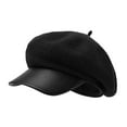 thumbnail image 3 of Yuanlong Womens Beret Hat Vintage Plush Warm Newsboy Cap Curved Brim Fall Winter Windproof Elegant Casual Street Headwear, 3 of 8
