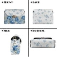 thumbnail image 5 of Pzuqiu Blue Flower Leather Crossbody Bags for Women Minimalist Vintage Leather Quilted Shoulder Bag with Chain Strap Craftsmanship Practical for Party and Special Occasions, 5 of 7