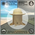 thumbnail image 2 of Fishing Sun Bonnie Bucket Hat Unisex Adult 360% UV UPF 50+ Solar Protection, Lightweight Outdoor Summer Wide Brim Visor Cap with Detachable Neck Flap, Face Cover Mask, Windproof, For Beach, Khaki, 2 of 3